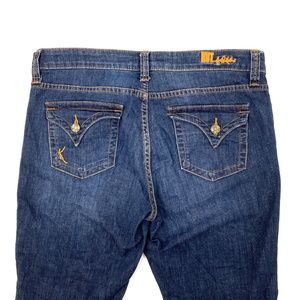 KUT From The Kloth Cropped Back Flap Pockets Women's size 10 Dark Blue Jeans